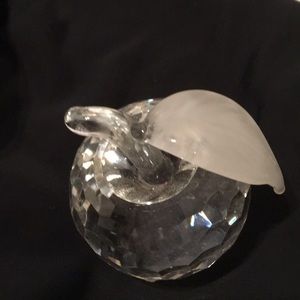 New Faceted Crystal Big Apple w Frosted Stem
